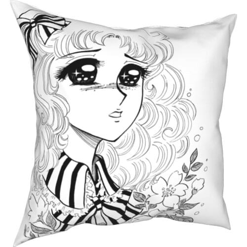 Candy Manga Girl Pillow Case 80s Kawaii Anime Cushion Covers Funny Decorative Pillowcase for Home 18"