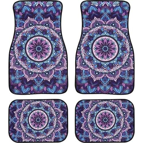 Aimaao Bohemian Style Car Interior Carpet Automotive Accessiores Mandala Floor Mat Fit Most SUV Van Truck Sedan For VW Honda