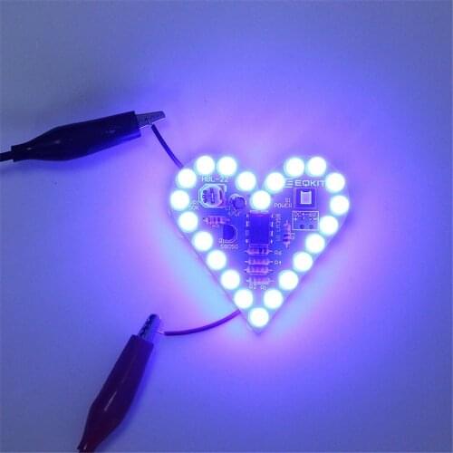 DC 4V-6V Lamp LED DIY Kit Heart Shape Breathing Lamp Kit LED Suite Red White Blue Green DIY Electronic Production for Learning