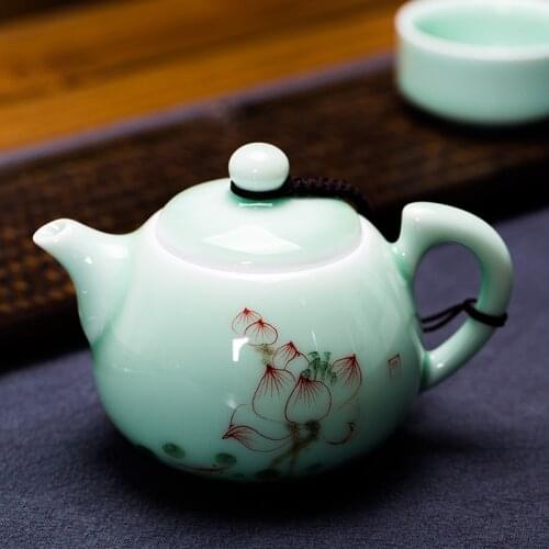 Longquan celadon, hand-painted teapot, ceramic kungfu, with filter teapot onsale