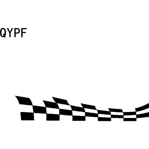 QYPF 20CM*3.7CM Fashion Car Checkered Flags Racing Vinyl Car-styling Decal Black/Silver Sticker C15-0482