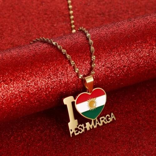 Stainless Steel Kurdistan Pendant Necklaces Charm Jewelry Gifts Kurdish Jewelry