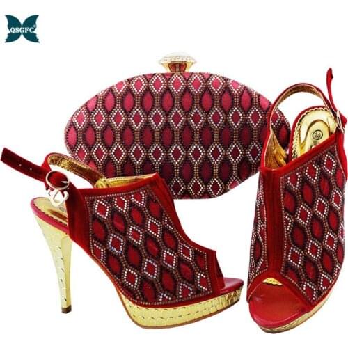 New Fashion Italian design Ladies Shoes and Bags To Wine Color Nigerian Women Party Pumps Ladies Shoe and Bag Set for Party