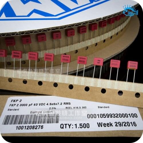 5pcs/50pcs 3300pF 63V FKP2 WIMA 332 3n3 original German audio fever film capacitor