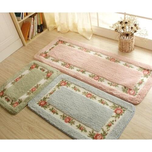 Pastoral Floor Carpet Living Room Bedroom Carpet Area Rug Anti-slip Floor Mat Bathroom Carpet Mat Kitchen Mat Home Textile