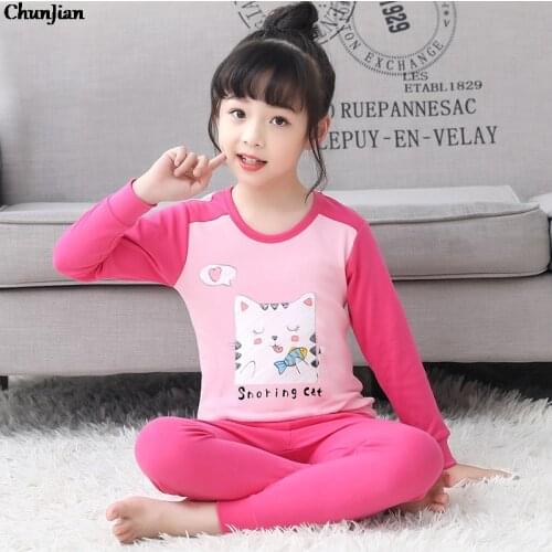Animal Cartoon Baby Girl Lovely Cat Pajama Sets Children Sleepwear Homewear Toddler Girl Pajamas Pyjamas Unicorn Girls Pjs