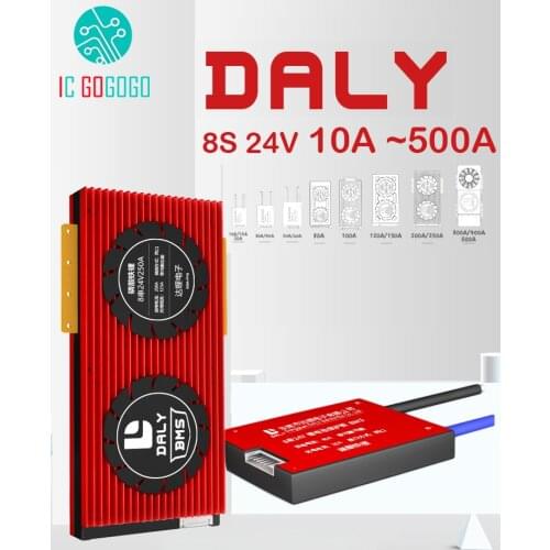DALY 8S 24V Lifepo4 Lithium Battery Protection Board eBike 3.2V Cell Charge Discharge BMS 20A 30A 50A 60A 80A 100A 200A 500A