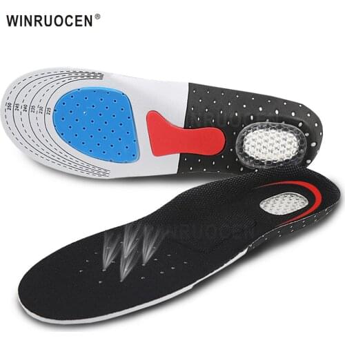 Cuttable Unisex Insole Sport Running Silicone Gel Insoles Man Women for Massaging Shock Absorption For Foot Care arch support