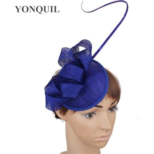 Sinamay Hair Fascinator With Fancy Feathers High Quality Church Cocktail Millinery Hats Elegant Women Wedding Accessories Hats
