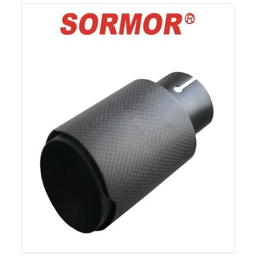Sormor outlet 76 89mm matte carbon fiber and matte black coated stainless steel exhaust tip universal muffler tips car acces