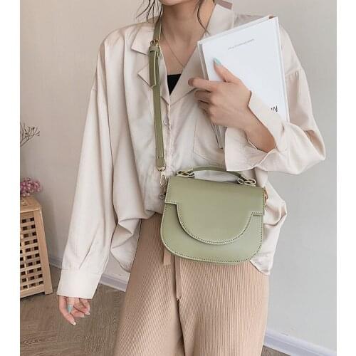 Shoulder Messenger Bag Female Simple Handbags and Purses Totes PU Leather Crossbody Bag For Women 2020 designer Fashion Saddle