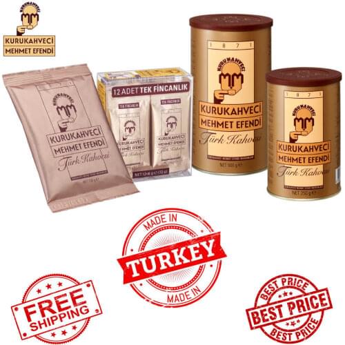 Turkish Coffee Kurukahveci Mehmet Efendi 6g 100g 250g 500g Turkish Ground Coffee - Made in Turkey – Fast & Free Shipping
