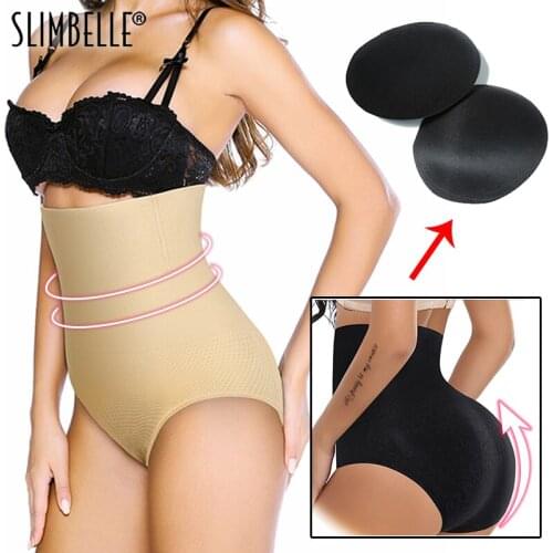 High Waisted Waist Trainer Shapewear Body Shaper Tummy Fake Butt Lifter Booties Hip Pads Enhancer Booty Lifter Thigh Trimmer