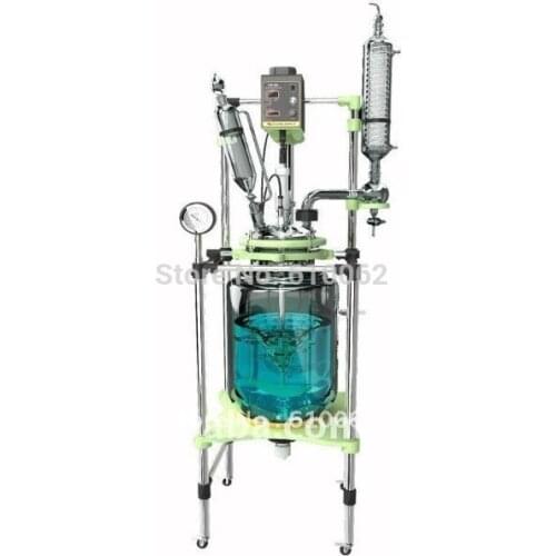 100L Explosion Proof Motor Jacketed Chemical Reactor, double-neck Glass Reaction Vessel, reaction kettle