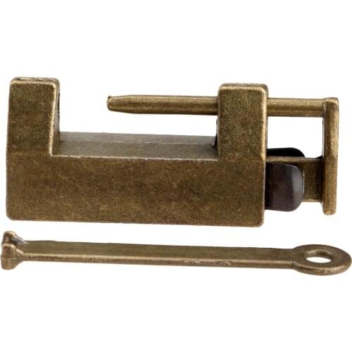 1 x Chinese Old Style Lock Vintage Brass Padlock Jewelry Wooden Box Padlock Suitcase Door Hardware Locks