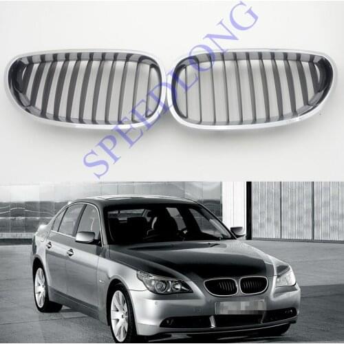 2 Pcs/Pair RH and LH Front Upper Grills Grilles Insert for BMW 5 Series E60 Old Model 2003-2007