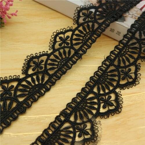 20yards/lot Black 2.8cm water soluble Lace Trims Embroidery Lace Ribbon for Sewing Crafts Diy Clothes Garments Accessories
