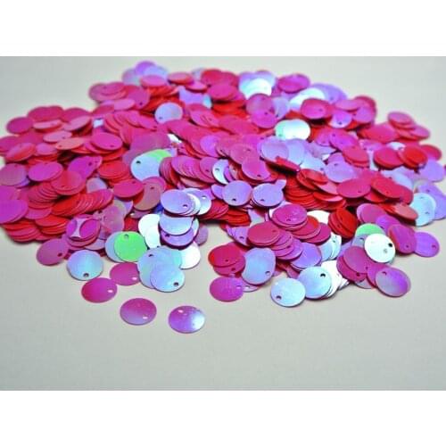2000 Red AB Flat Round loose sequins Paillettes Top Hole 10mm sewing Wedding