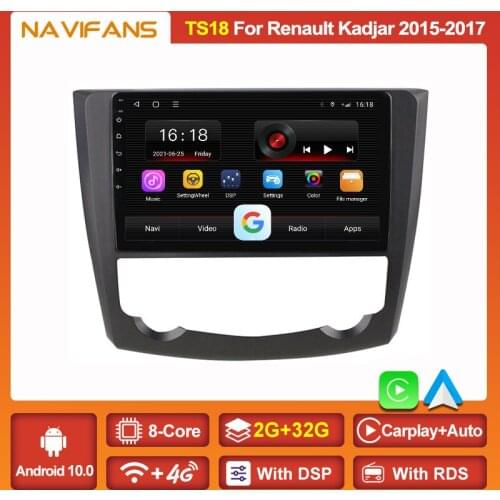 6G+128GB Android 11 Car Radio Audio Carplay For Renault Kadjar 2015-2019 Multimedia Video Player GPS WIFI 2 Din MIC BT No DVD CD