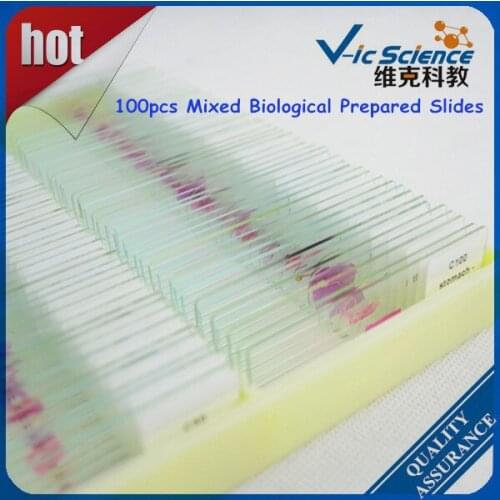 Hot Sale 100pcs Mixed Biological Prepared Slides