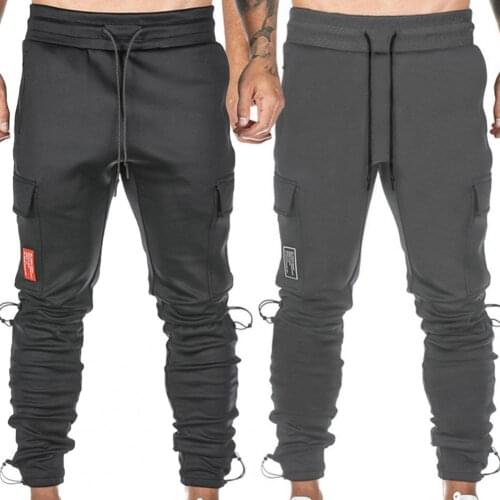 Cargo Pants Sports Pants Jogging Pants Gym Trousers Multi Pockets Deep Crotch Trousers Men Cargo Pants Training Slacks Jogging
