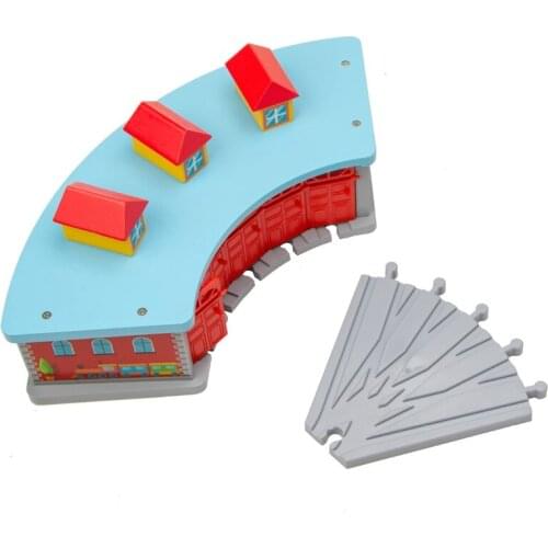 Wooden Railway Track Accessories Parking Lot Series Compatible with Biro All Brands Wood Track Educational Toys for Kids