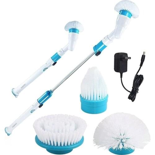 Turbo Scrub Electric Spin Scrubber Cordless Chargeable Cleaning Brush Adjustable Waterproof Cleaner Bathroom Kitchen Cleaning