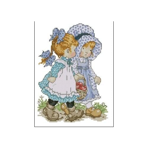 Good Friend. Cute Kid Top Quality Embroidery Needlework 14CT Unprinted Cross Stitch Kits DIY Arts Handmade Home Decor