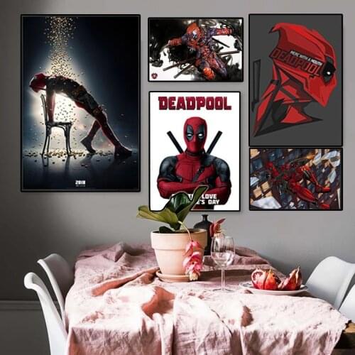 Classic Anime Deadpool 2 Superhero Poster Comic Movie Character Canvas Painting Wall Art Print Modern Picture For Kid Home Decor