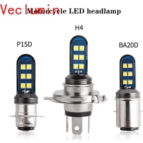Motorcycle Headlight Bulbs H4 LED H6 BA20D Led P15D H6W Moto Lights Hi Lo beam Motorbike Fog Lamp DRL Lights 12V White