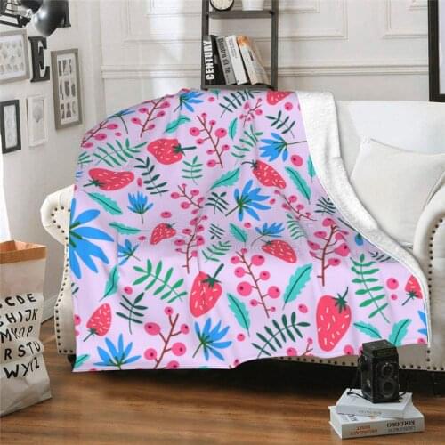 Summer Fruit Cute Strawberry Blanket,Flannel Throw Blanket Ultra Soft Micro Fleece Blanket Bed Couch Living Room for