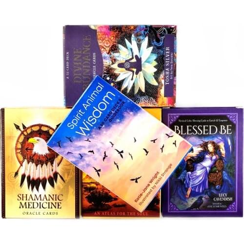Hot Sell Spirit Animal Wisdom Tarot Cards High Quality Tarot Deck With Guidebook Board Game For Fate Divination 50 Pcs