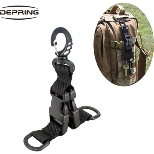 Molle Webbing Backpack Clips Nylon Ribbon Buckle Attach Belt Clip Kit Carabiner Strap Clasp D-Type Hanging Ring Keychain