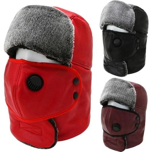 Men Women Outdoor Winter Warm Thick Soft Windproof Dustproof Face Cover Hat Cap