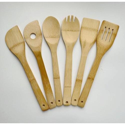 Mixing Spatula Spoon shovel set Bamboo Utensil Kitchen utensil Cooking Tools 6PCS/pack