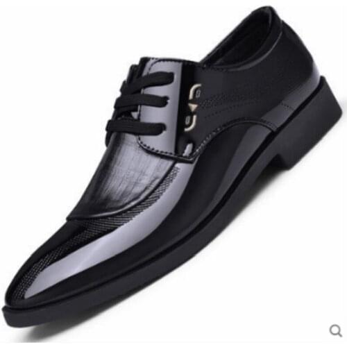 Mazefeng New 2020 Men Dress Shoes Black Leather Plus Size Middle-aged Dad Shoes Formal Wedding Footwear Man Business Shoes 38-44