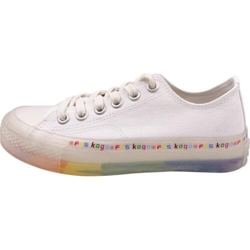 2019 Autumn Canvas Sneakers Korean Version Of The Elegant Wind Cute Rainbow Jelly Shoes Low To Help Wild College Sneakers Shoes