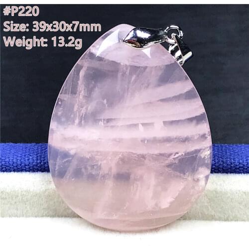 100% Natural Rose Quartz Pendant Women Lady Man 26x14x7mm Beads Silver Pink Mozambique Crystal Necklace Pendant Jewelry AAAAA