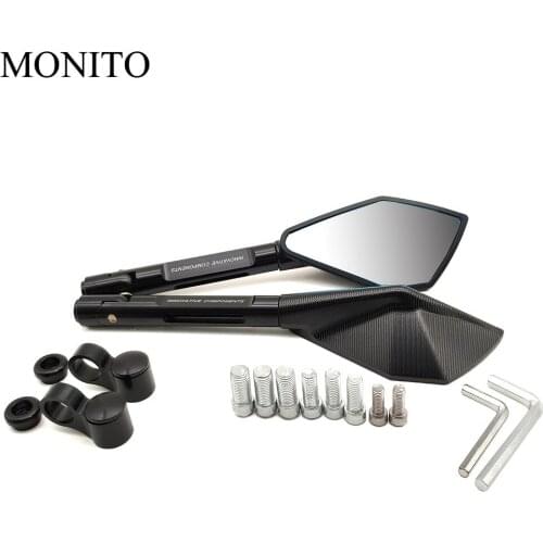 Full CNC Aluminum Motorcycle Mirrors Moto Rearview Blind Spot Side Mirror For KAWASAKI KLX 150 250 KLX250 KLX 450R KDX 125 250