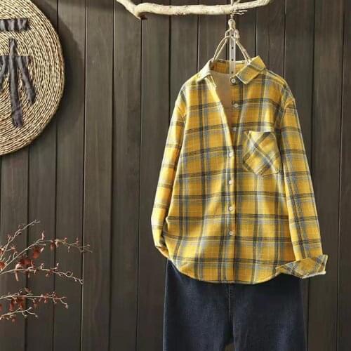Womens Plush Thickened Pink Plaid Shirt 2021 Autumn Winter New Simple Korean Warm Coat Female Leisure Generous Lattice Blouse
