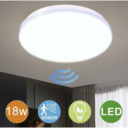 Led Hanging Ceiling Lamps Bright Non-glaring With Motion Sensor Light-controlled Radar Lamp For Panel Garages Bedroom Corridor