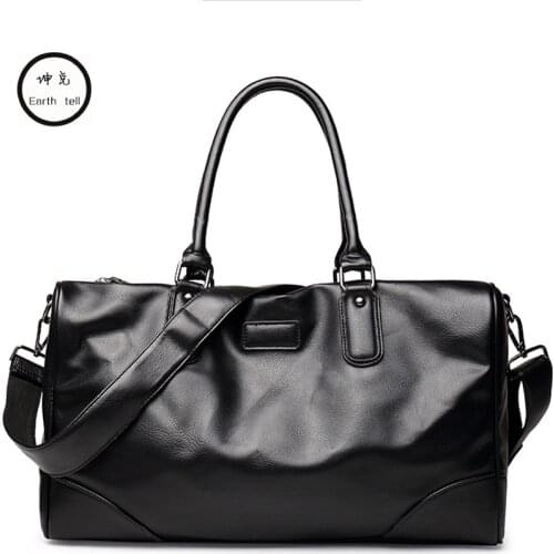 Waterproof PU Leather Mens Travel Bags Quality Man Duffle Large Capacity Traveling Handbag Duffle woman Shoulder Messenger Bag