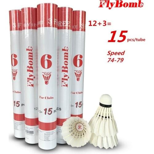 5tubes/lot Badminton Shuttlecock FB6 Same Quality as A+60 Goose Feather Flying Stability Durable Birdies Battledore L7000K05