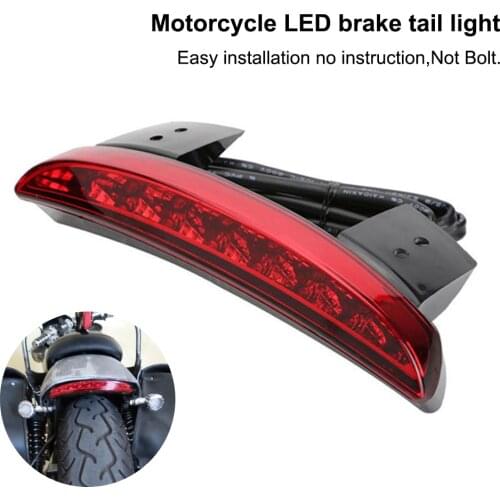 Motorcycle Rear Fender Taillight 12V LED Rear Fender Edge Red Brake Light for Davidson Touring Sportster XL 883 1200 Cafe Racer