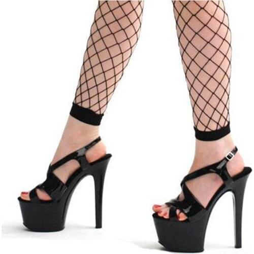 Women Sandals Occupation 15CM Thin High Heels Sandals Summer Shoes PU Buckle Strap waterproof Party Wedding womens shoes 2020