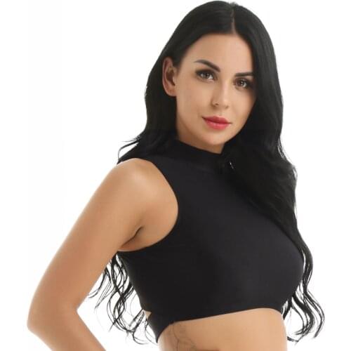 Women Dance Tops Ballet Clothes Daily Wear Sleeveless Strappy Back Criss Cross Crop Top for Sports Gymnastics Latin Dancewear