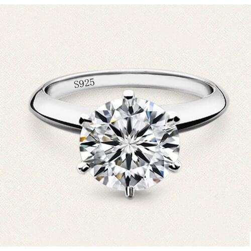 Lose Money Sale solitaire 925 sterling Silver Ring 7mm SONA CZ Diamant Engagement Wedding Rings For Women Ring Size 4 5 6 7 8 9