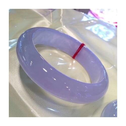 Zheru Jewelry Natural Burmese Jade 54-64mm Light Purple Bracelet Elegant Princess Jewelry Best Gift
