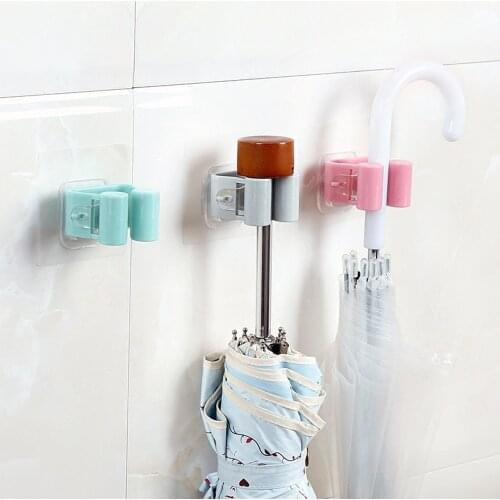 1pcs Practical Wall Mounted Mop Umbrella Holder Brush Broom Hanger Storage Rack Kitchen Tool Esay to Operate Wholesale Price A80
