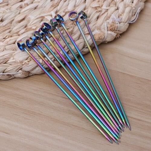 10pcs Stainless Steel Cocktail Picks Fruit Sticks Toothpicks Appetizer Pick for Party Bar Stirring Stick Party Supplies